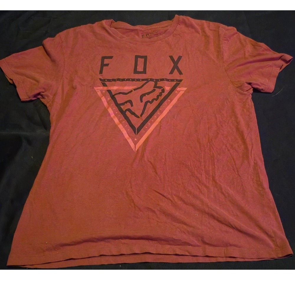 Fox Racing Heritage Forged Graphic T-Shirt Mens Large Rust Orange Cotton Tee